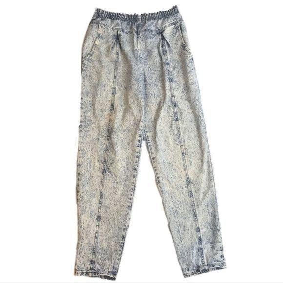 Vintage Acid Wash High Waist Pleated Jeans - Picture 2 of 12